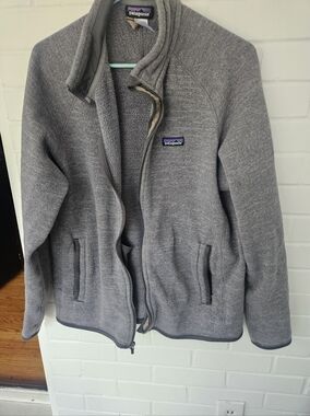 Patagonia Light Gray Full-Zip Fleece Jacket